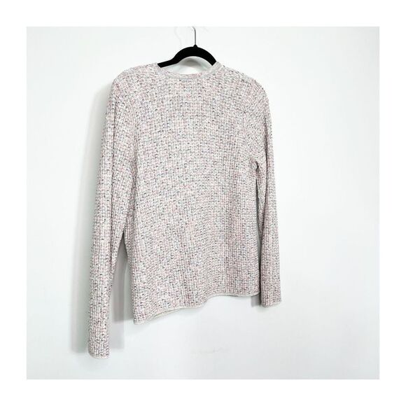 J. Jill Cotton Nylon Pink Cardigan Sweater Jacket Size S Clasp Front Textured V - Picture 5 of 10